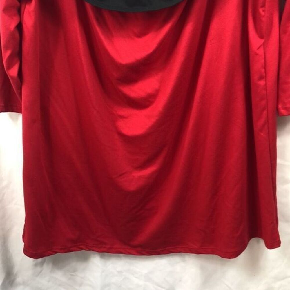 Vintage women Top fashion of NY Red and black blouse size 2X - Picture 3 of 12